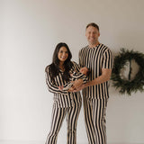 Midnight Stripe | Men's Short Sleeve Pajamas | Milk & Baby