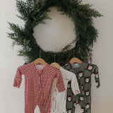 Bamboo Zip Pajamas | Candy Cane | Milk & Baby