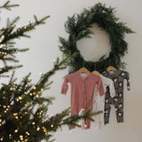 Bamboo Zip Pajamas | Candy Cane | Milk & Baby