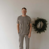 Midnight Stripe | Men's Short Sleeve Pajamas | Milk & Baby