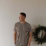 Midnight Stripe | Men's Short Sleeve Pajamas | Milk & Baby