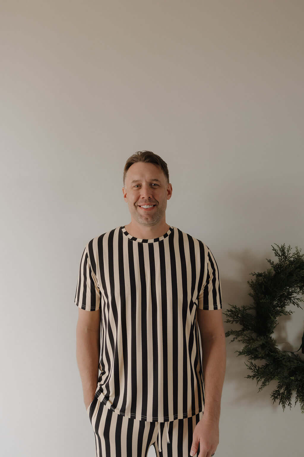 Midnight Stripe | Men's Short Sleeve Pajamas | Milk & Baby