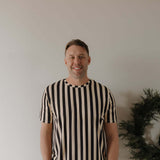 Midnight Stripe | Men's Short Sleeve Pajamas | Milk & Baby