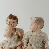 Silly Goose | Ruffle Muslin Romper | Milk & Baby