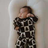 Christmas Tree Checkerboard | Knit Pant Set