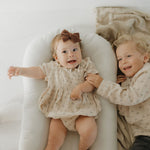 Flora | Ruffle Muslin Romper | Milk & Baby