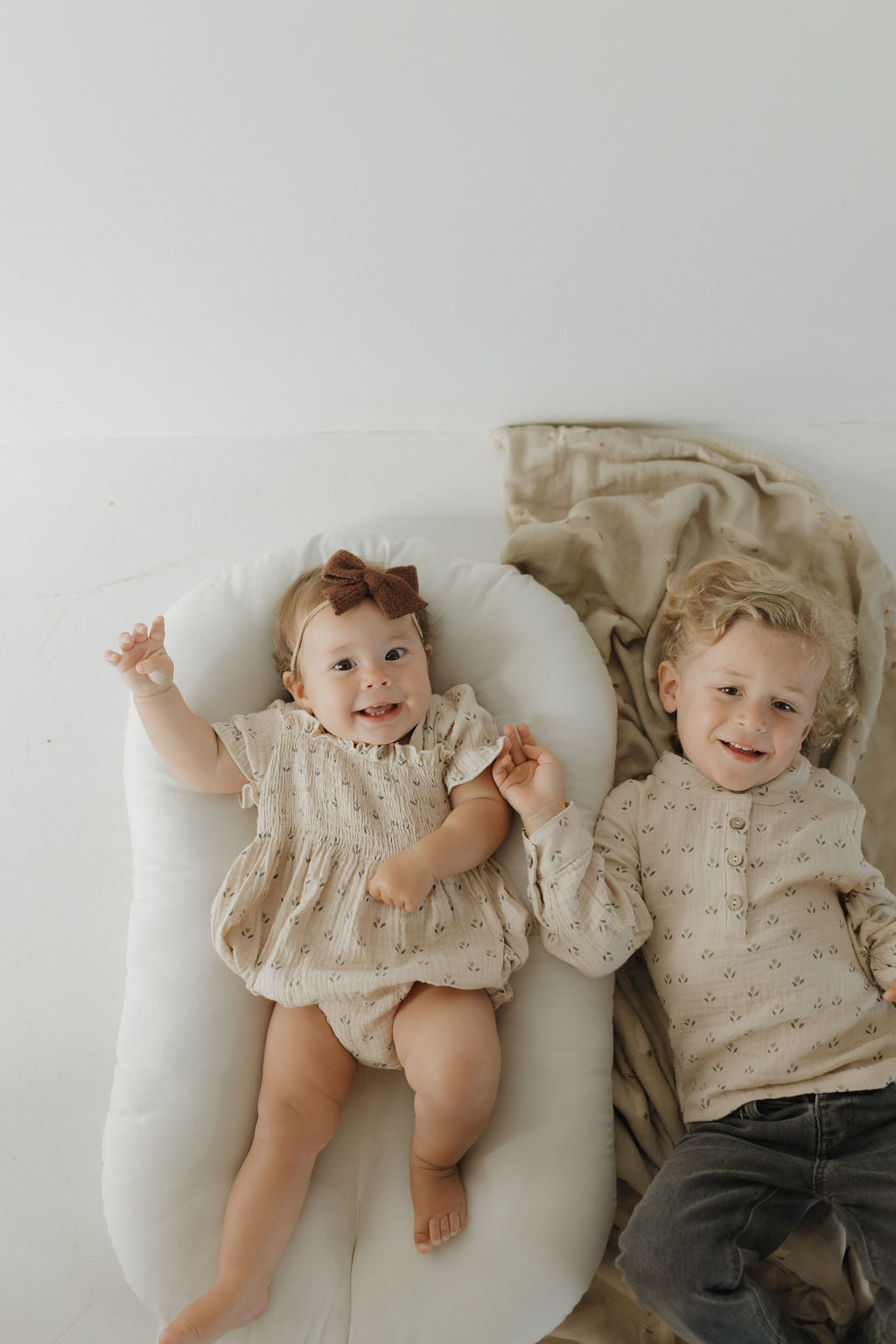 Flora | Ruffle Muslin Romper | Milk & Baby