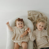 Flora | Ruffle Muslin Romper | Milk & Baby