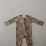 Highland | Bamboo Zip Pajamas | Made of the softest premium bamboo. Durable and well designed your little ones can sleep and play in these cozy pajamas. Our smallest sizes have rollover cuffs on the hands and all of the one piece sizes have cuffs on the f
