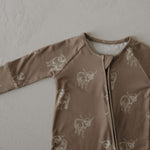 Highland | Bamboo Zip Pajamas | Made of the softest premium bamboo. Durable and well designed your little ones can sleep and play in these cozy pajamas. Our smallest sizes have rollover cuffs on the hands and all of the one piece sizes have cuffs on the f