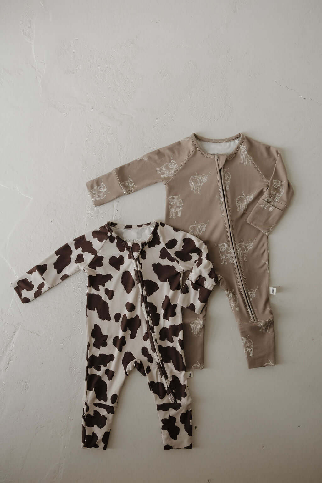 Moo! | Bamboo Zip Pajamas | Milk & Baby