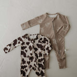 Moo! | Bamboo Zip Pajamas | Milk & Baby