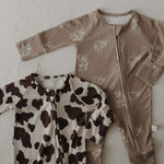 Moo! | Bamboo Zip Pajamas | Milk & Baby