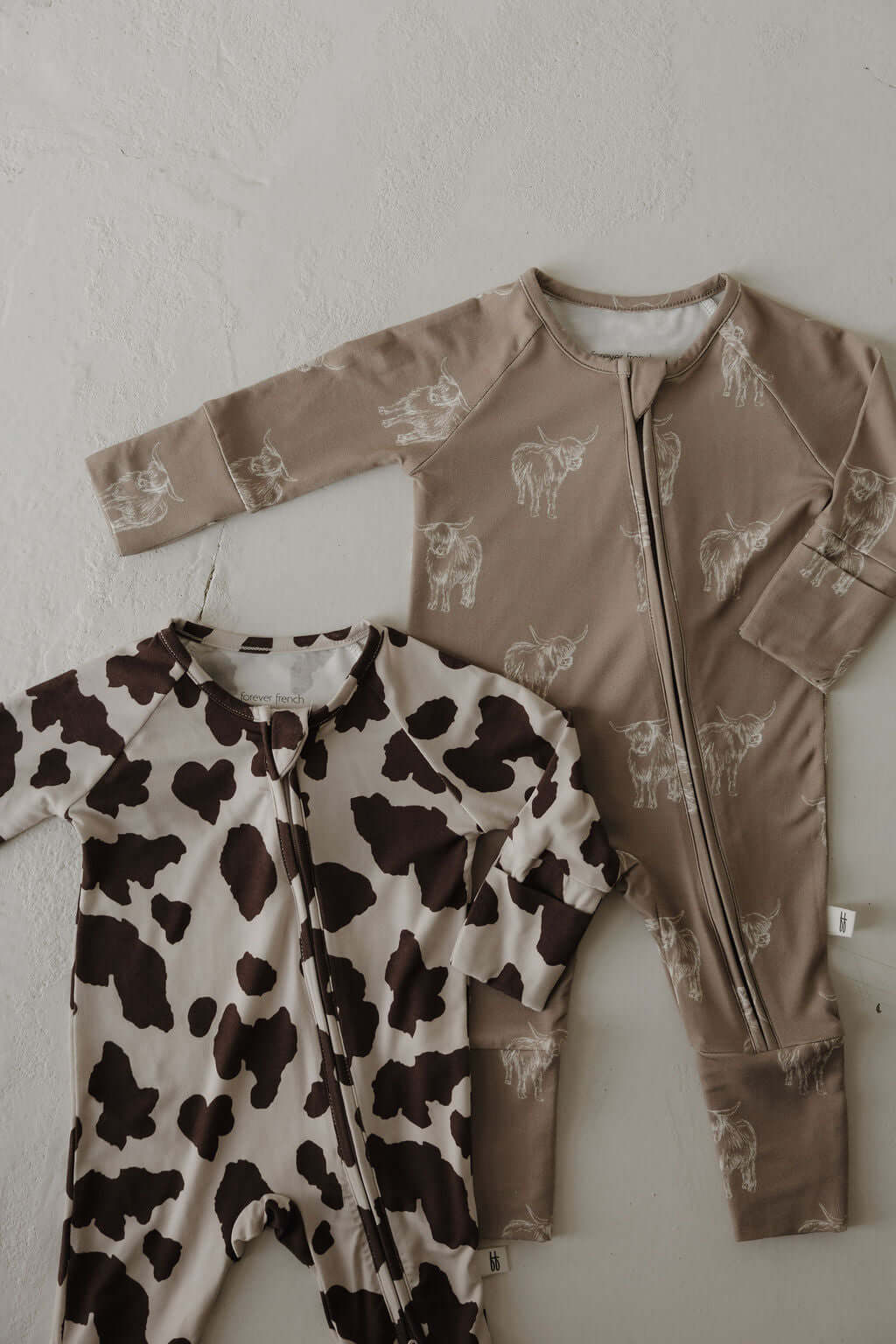 Moo! | Bamboo Zip Pajamas | Milk & Baby