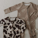 Moo! | Bamboo Zip Pajamas | Milk & Baby