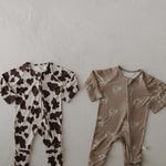 Moo! | Bamboo Zip Pajamas | Milk & Baby