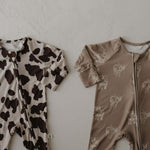 Moo! | Bamboo Zip Pajamas | Milk & Baby