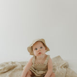 Silly Goose | Sleeveless Muslin Romper & Hat | Milk & Baby