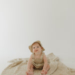 Silly Goose | Sleeveless Muslin Romper & Hat | Milk & Baby