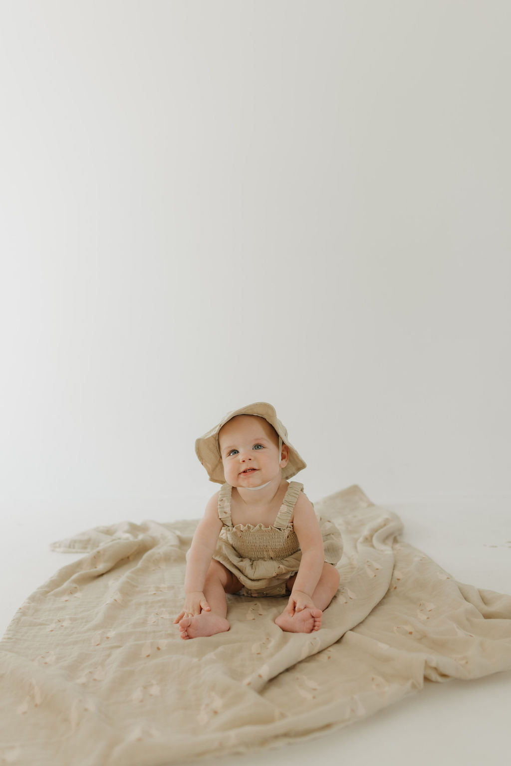 Silly Goose | Sleeveless Muslin Romper & Hat | Milk & Baby