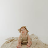 Silly Goose | Sleeveless Muslin Romper & Hat | Milk & Baby