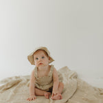 Silly Goose | Sleeveless Muslin Romper & Hat | Milk & Baby