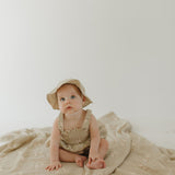 Silly Goose | Sleeveless Muslin Romper & Hat | Milk & Baby
