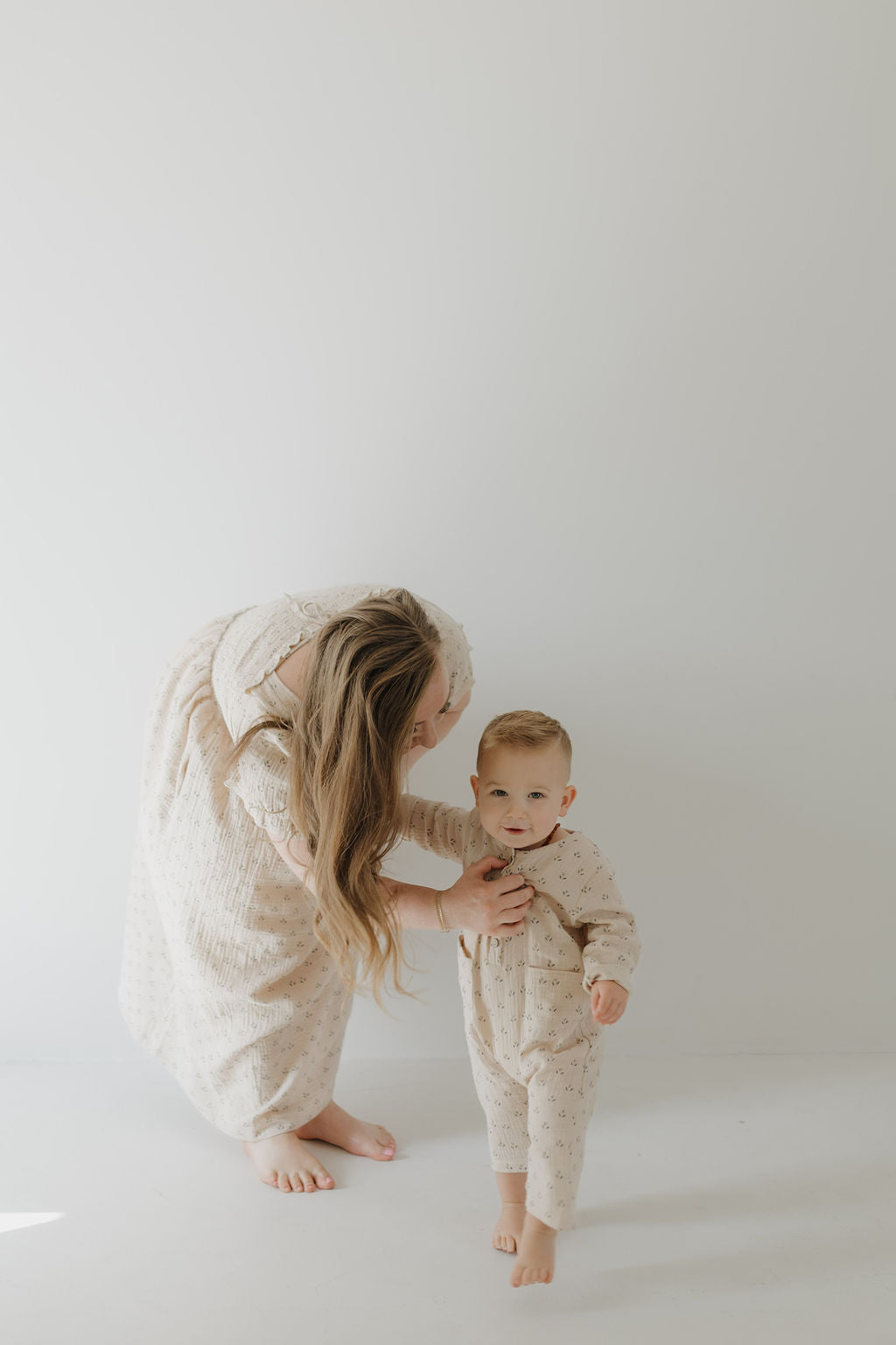 Flora | Long Sleeve Muslin Romper | Milk & Baby