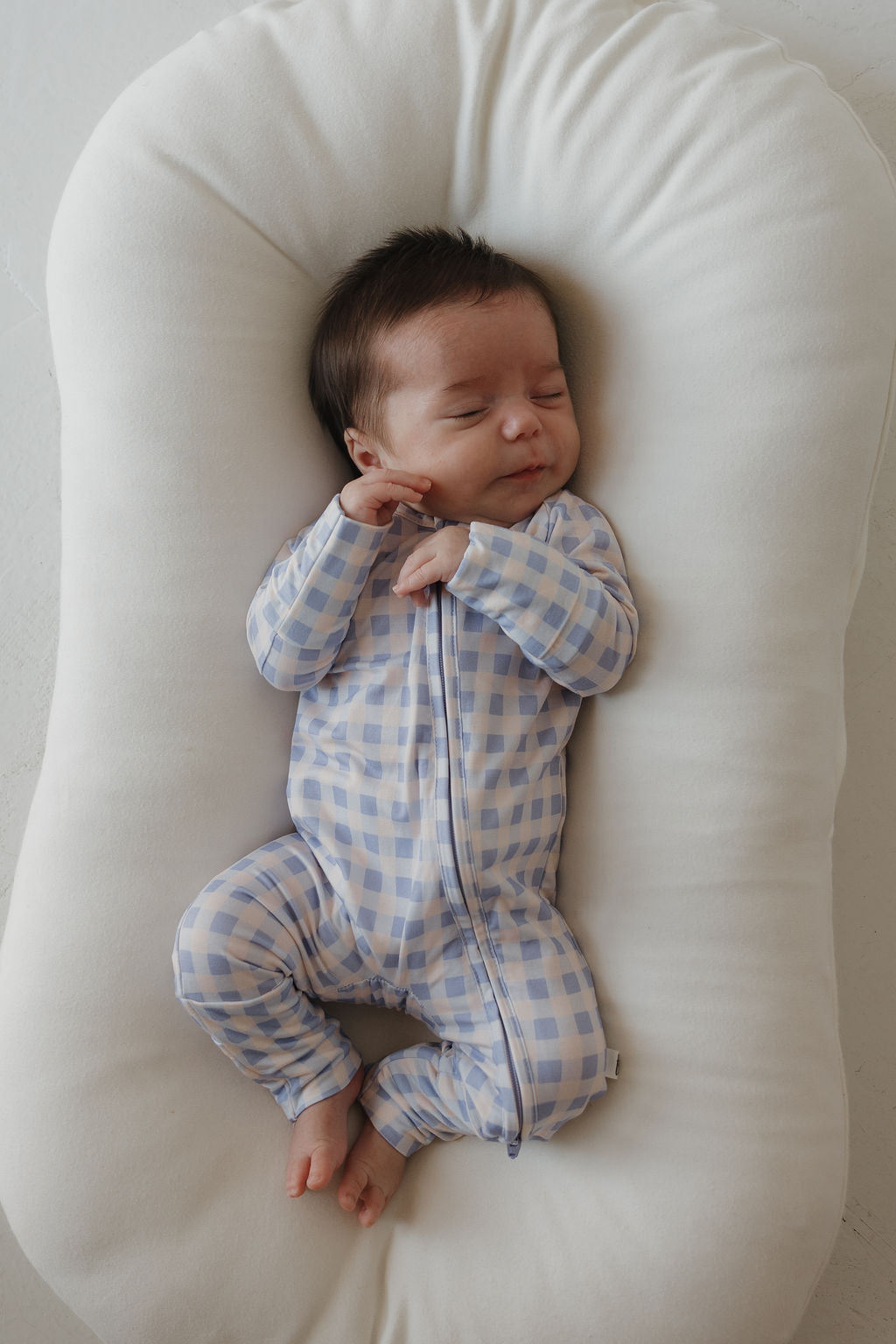 Bamboo Zip Pajamas | Marilyn | Milk & Baby | Made of the softest premium bamboo. Durable and well designed your little ones can sleep and play in these cozy pajamas. Our smallest sizes have rollover cuffs on the hands and all of the one piece sizes have c