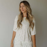 Women's Bamboo Short Set | Palm | Milk & Baby | Made with a soft, premium bamboo blend, this set is perfect for warm weather. It includes an oversized t-shirt and matching drawstring shorts. Designed for all-day comfort and easy wear. Sizes Available: X-S