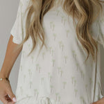 Women's Bamboo Short Set | Palm | Milk & Baby | Made with a soft, premium bamboo blend, this set is perfect for warm weather. It includes an oversized t-shirt and matching drawstring shorts. Designed for all-day comfort and easy wear. Sizes Available: X-S