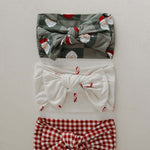 Santa Checkerboard | Bamboo Head Wrap | Milk & Baby