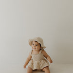 Flora | Sleeveless Muslin Romper & Hat | Milk & Baby