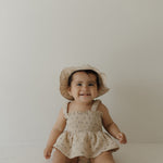 Flora | Sleeveless Muslin Romper & Hat | Milk & Baby