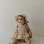 Flora | Sleeveless Muslin Romper & Hat | Milk & Baby