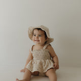 Flora | Sleeveless Muslin Romper & Hat | Milk & Baby