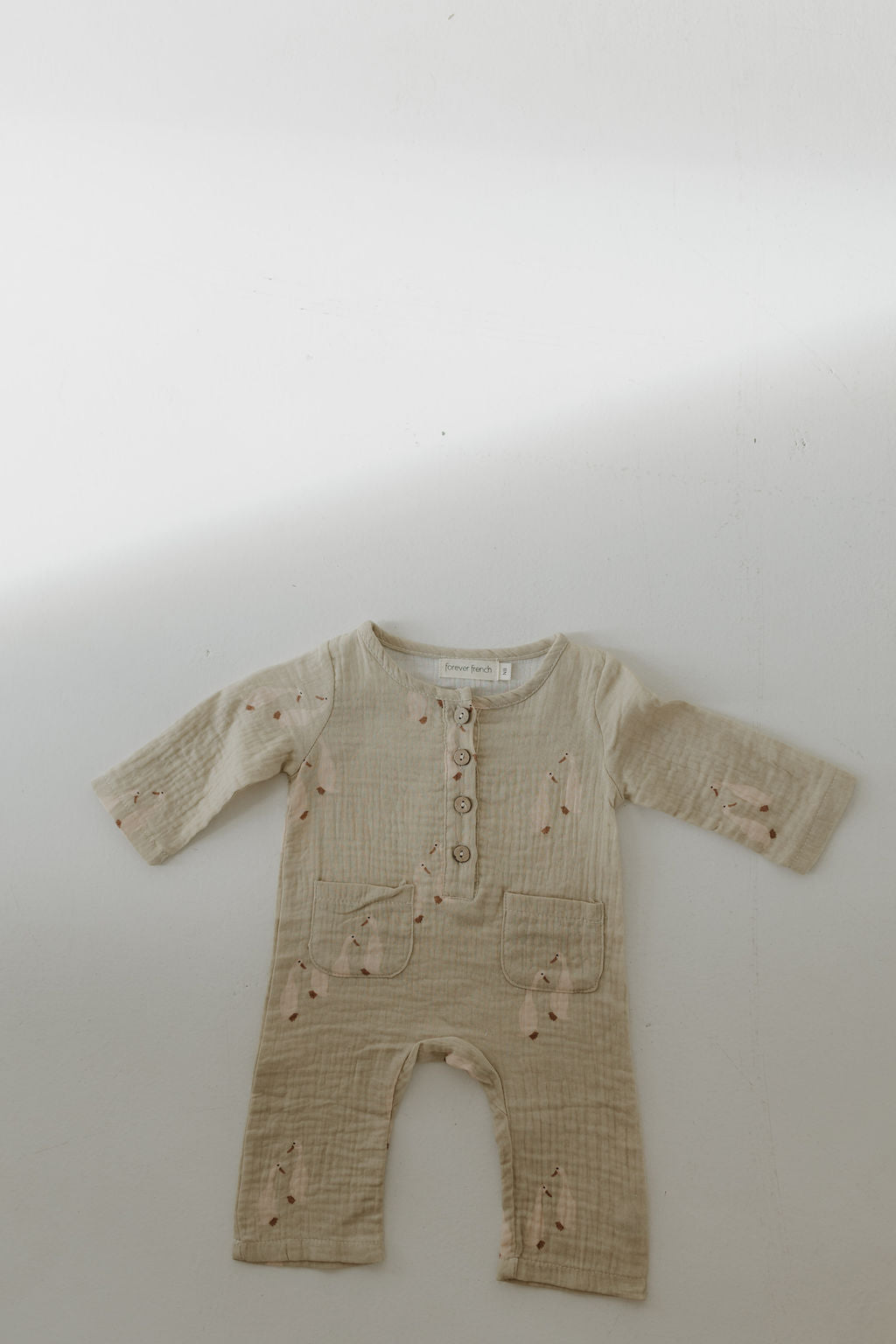 Silly Goose | Long Sleeve Muslin Romper | Milk & Baby