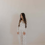 White & Black Lightning Bolt | Women's Long Sleeve Bamboo Pajama | Milk & Baby