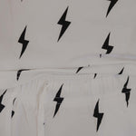 White & Black Lightning Bolt | Women's Long Sleeve Bamboo Pajama | Milk & Baby