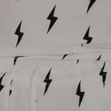 White & Black Lightning Bolt | Women's Long Sleeve Bamboo Pajama | Milk & Baby