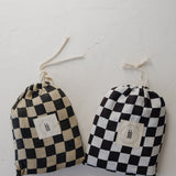 Muslin Crib Sheet | Black Checkerboard