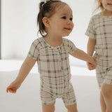 Picnic Plaid | Bamboo Zip Shortie | Milk & Baby