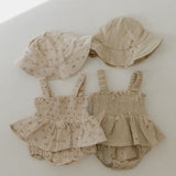Flora | Sleeveless Muslin Romper & Hat | Milk & Baby