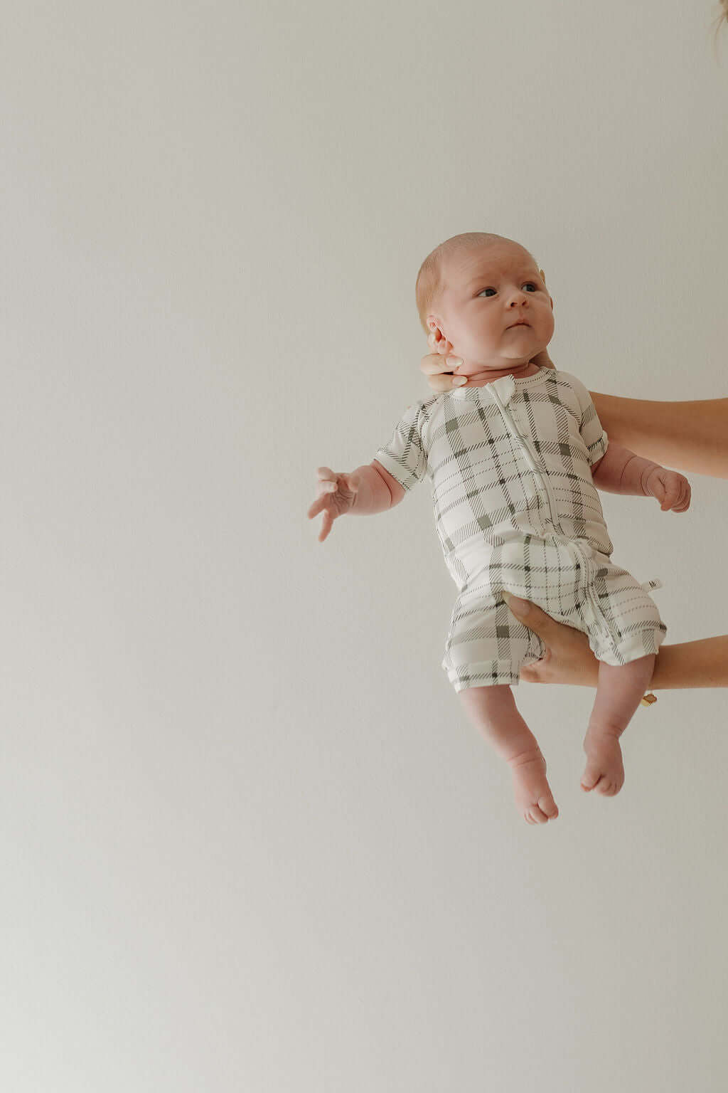Picnic Plaid | Bamboo Zip Shortie | Milk & Baby