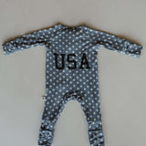 Star Spangled | Bamboo Zip Pajamas | Milk & Baby