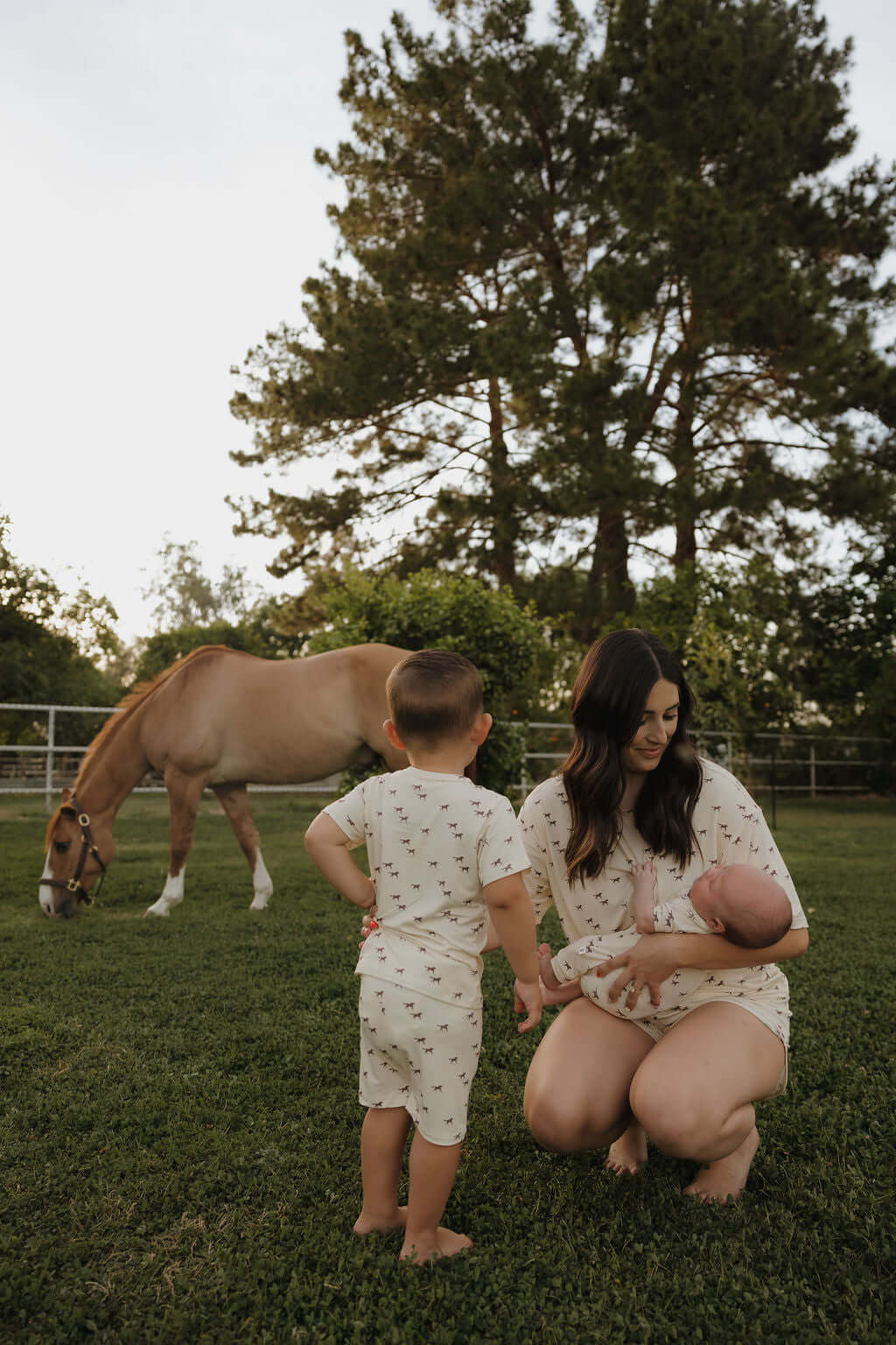 Wild Horses | Women's Bamboo Short Set | Milk & Baby