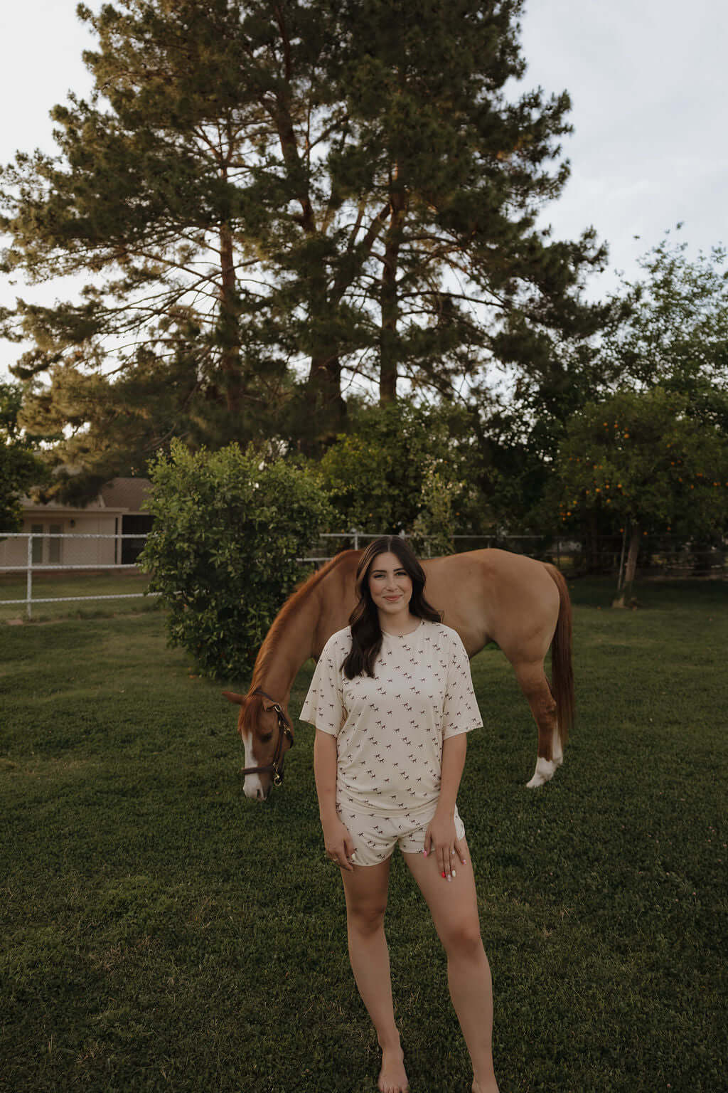Wild Horses | Women's Bamboo Short Set | Milk & Baby
