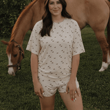Wild Horses | Women's Bamboo Short Set | Milk & Baby