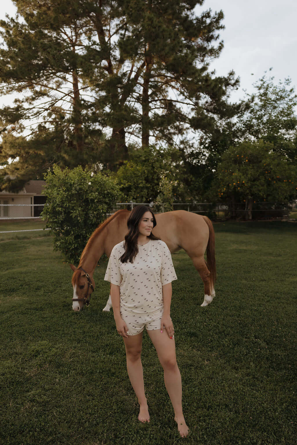 Wild Horses | Women's Bamboo Short Set | Milk & Baby