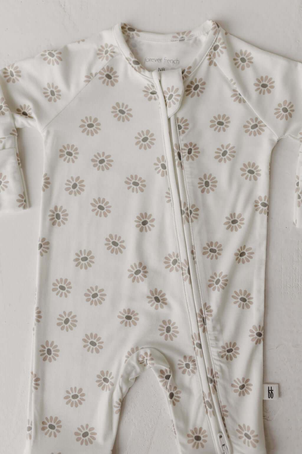 Daisy Fields | Bamboo Zip Pajamas | Milk & Baby